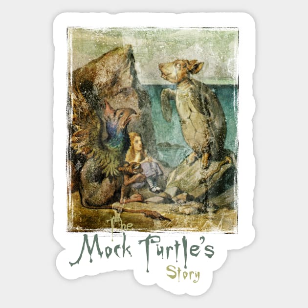 The Mock Turtle's Story - Alice In Wonderland Sticker by The Blue Box